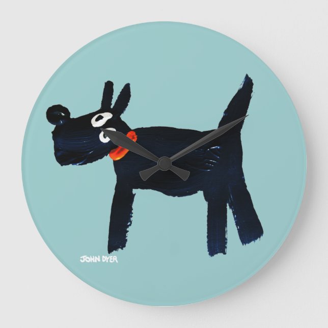 Art Clock: John Dyer Scotty Dog Large Clock (Front)