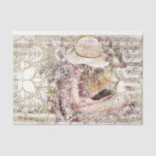 Art Collage Girl Music 26 Decoupage Tissue Paper