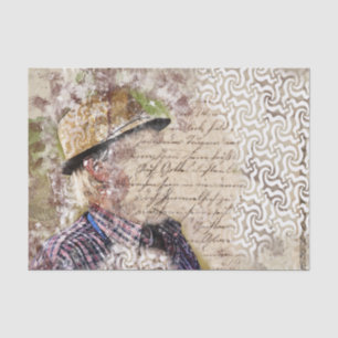 Art Collage Man 27  Decoupage Tissue Paper