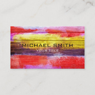 Art Colour Acrylic Painting on Wood #2 Business Card