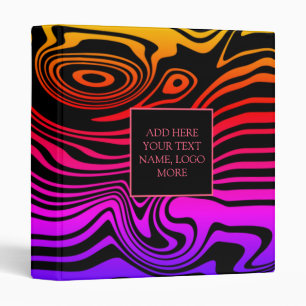 Art Colour Wavy Striped Binder with Custom Text