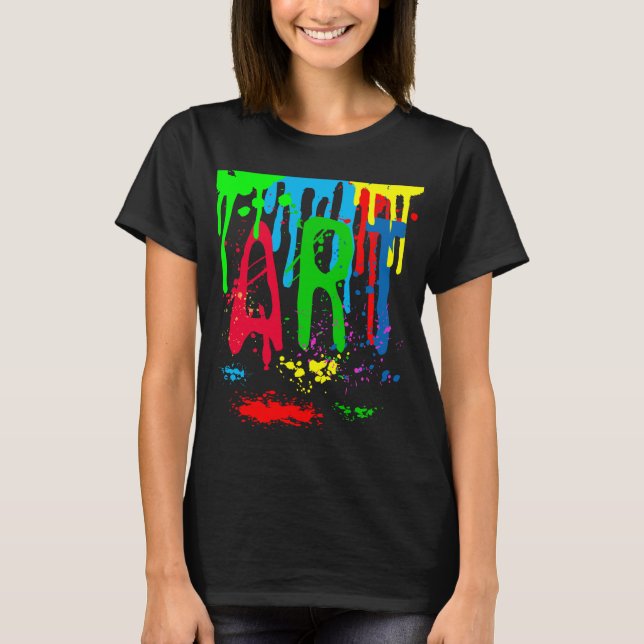 ART colourful paint funny black T-Shirt (Front)