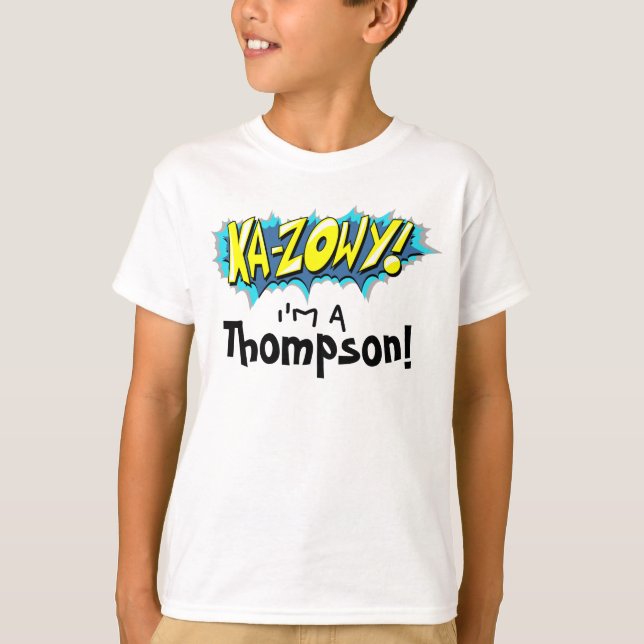 Art Comic Book Ka-Zowy! Adoption Day Party Shirt (Front)