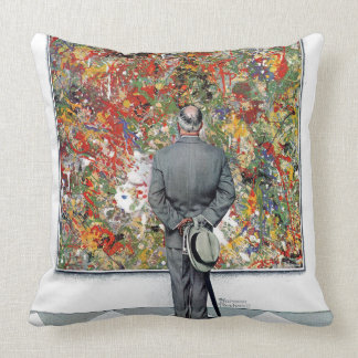 Art Connoisseur by Norman Rockwell Throw Pillow