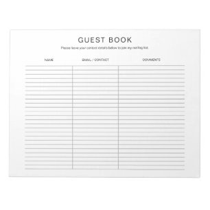 Art Craft Show Exhibit Fair Guestbook Notepad