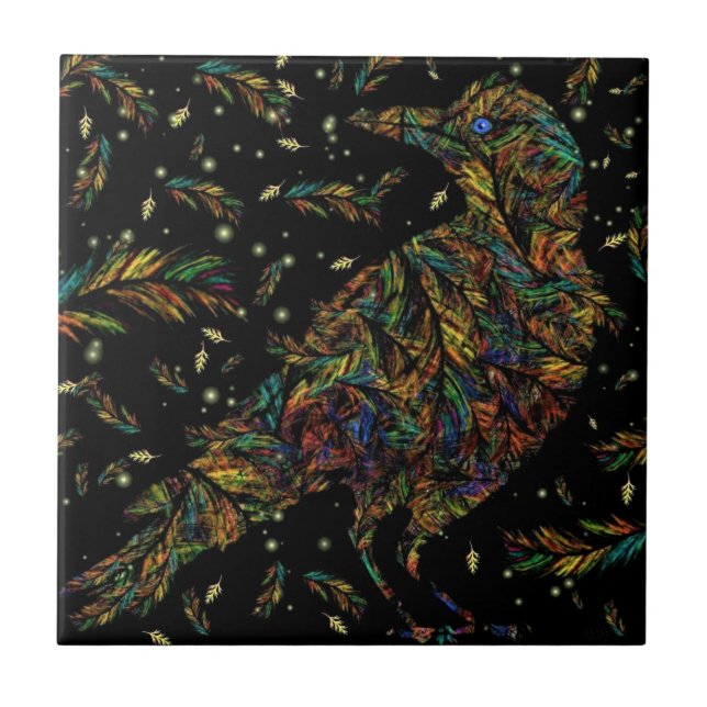 Art Crow Ceramic Tile - Painting (Front)
