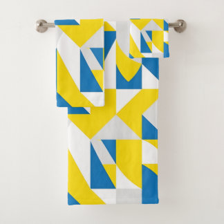 Art cubiste géométrique moderne bleu et jaune gras