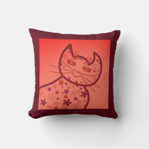 Art ,Cute Cat Clipart Throw Pillow