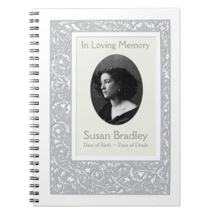 Art D Floral Pattern Funeral Memorial Guest Book