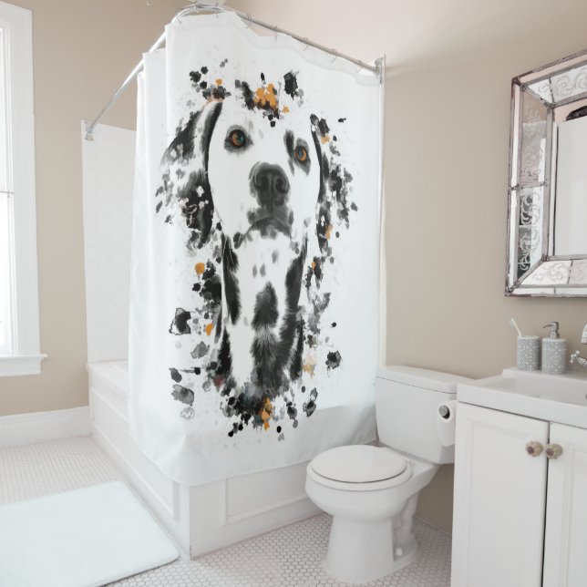 Art Dalmatian Watercolor, Cute Dalmatian Dog Face (In Situ)
