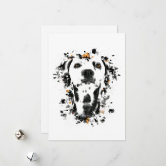 Art Dalmatian Watercolor, Cute Dalmatian Dog Face Holiday Card
