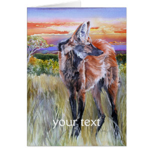 Art d'aquarelle de loup Maned
