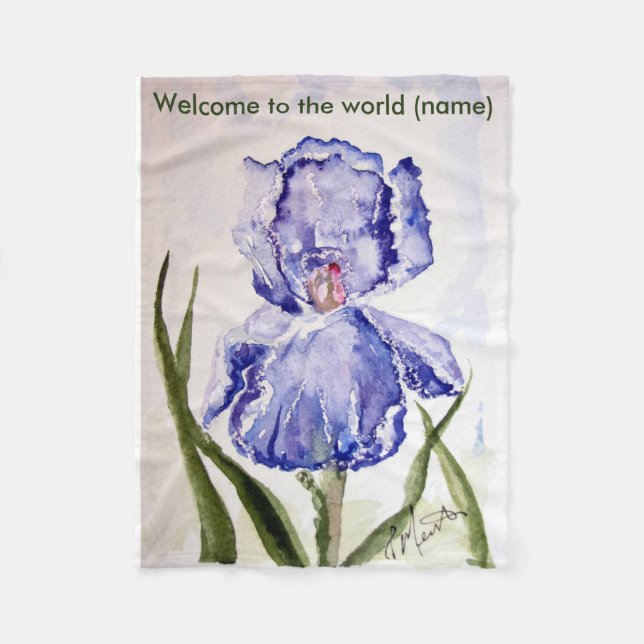 Art d'aquarelle d'iris - couverture de bébé (Devant)