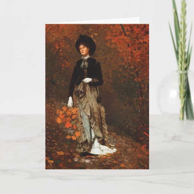 Art d'automne plié Carte de vacances Thanksgiving (Devant)
