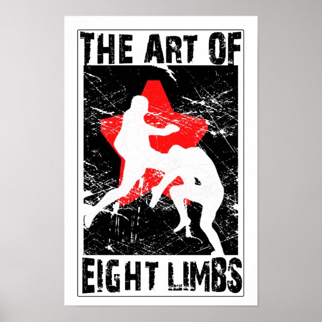 Art de 8 membres - Muay Thai Flying Knee Poster (Devant)