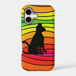 Art de bruit de chat noir d'arc-en-ciel