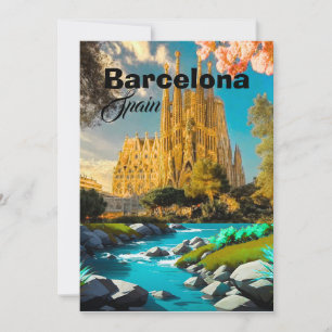 Art de carte postale de voyage à Barcelone Espagne