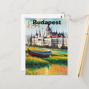 Art de carte postale de voyage à Budapest, carte p