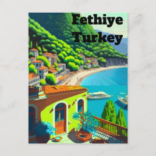 Art de carte postale de voyage à Fethiye Turquie,
