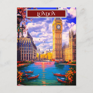 Art de carte postale de voyage à Londres, Art de v