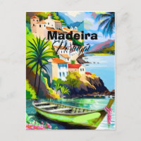 Art de carte postale de voyage à Madère Portugal, 