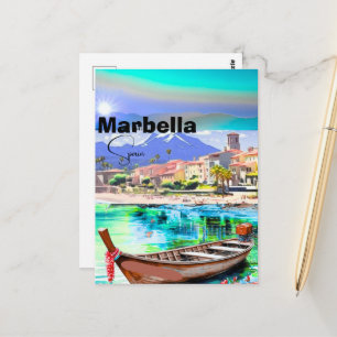 Art de carte postale de voyage à Marbella Espagne,