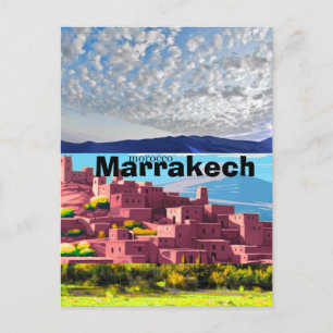 Art de carte postale de voyage à Marrakesh, carte