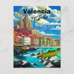 Art de carte postale de voyage à Valence Espagne, 