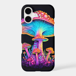 Art de champignon de forêt psychédélique lumineux