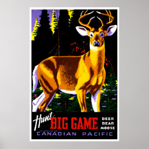 Art de chasse au cerf Chasse Affiche de gros gibie