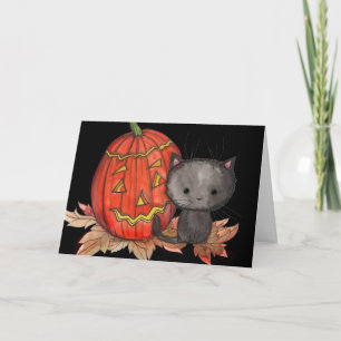 Art de chat de chaton de noir de carte de