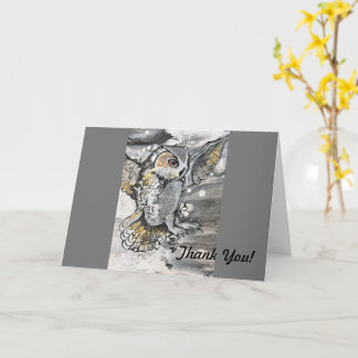 Art de Chouette d'origine Carte de remerciements v