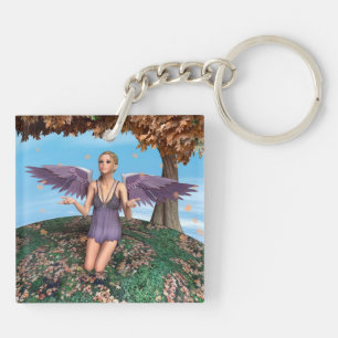 Art de fantaisie d'ange priant violet Automne