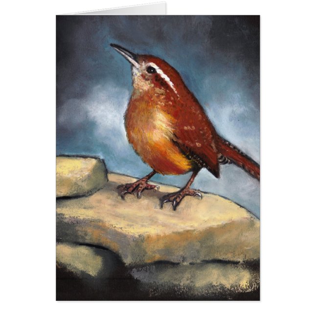 Art de faune : Roitelet de Caroline sur des roches (Devant)