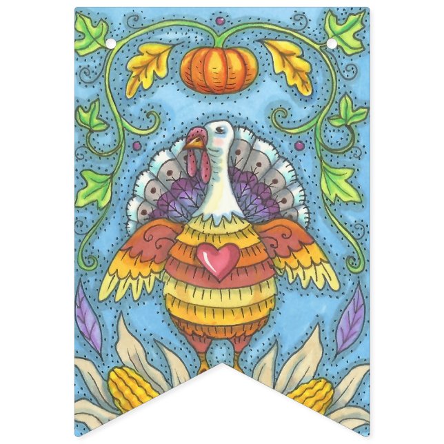ART DE FOLK MERCI TURQUIE, BANNIÈRE DE FÊTE (Troisième drapeau)