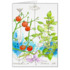 Art de jardin d'aquarelle d'herbes de Basil de