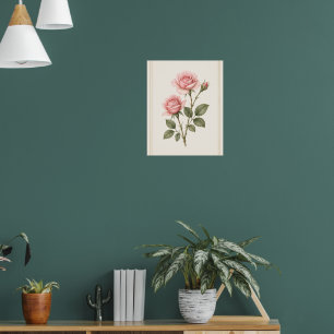 Art de la fleur de rose, impression d'art mural de