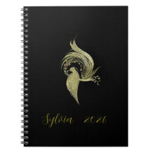 Art de la nature élégant sur cahier noir