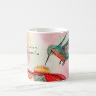 art de l'aquarelle colibri sur un mug à café