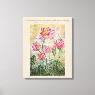 Art de mur de toile d'aquarelle de Lotus de