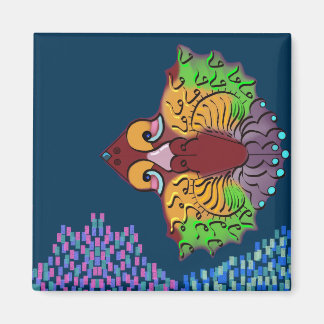 Art de poisson abstrait en écriture thaïe | Aimant
