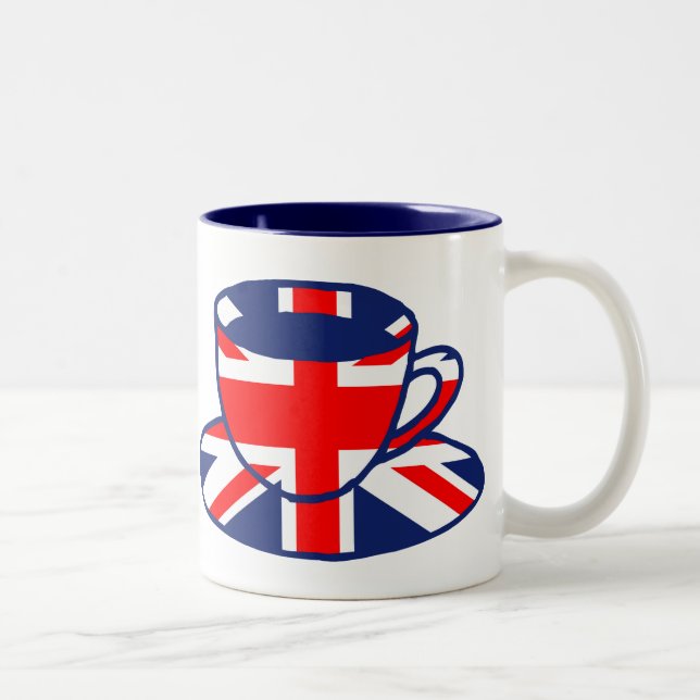Art de tasse de thé de drapeau d'Union Jack (Droit)