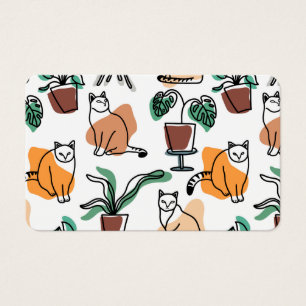 Art de trait dessin chats et fleurs
