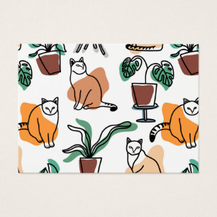 Art de trait dessin chats et fleurs