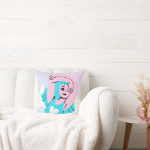 art de trans sur coussin jeté