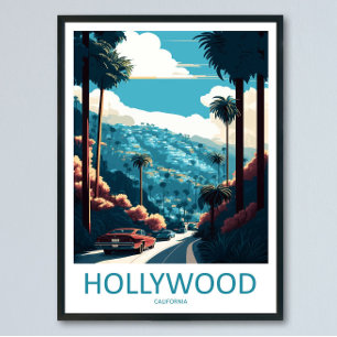 Art de voyage Hollywood Impression murale Hollywoo