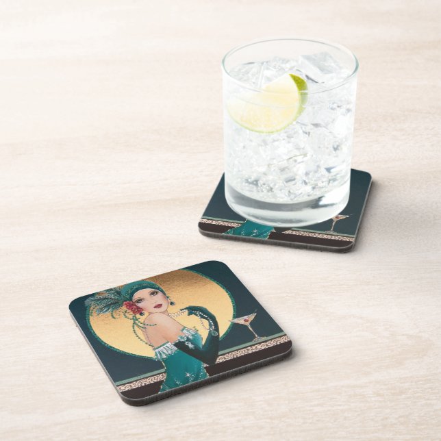 Art Deco1920's Women Having Cocktails Coasters (Right Side)