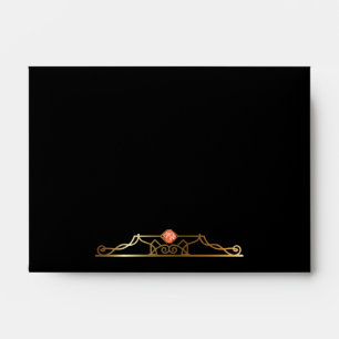 Art Deco 1920's Black & Tangerine Envelope