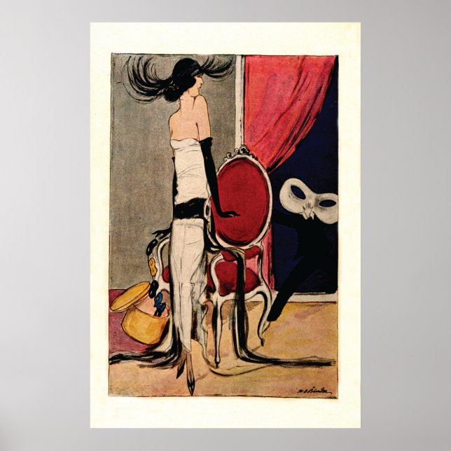 Art Deco 1920s Flapper Girl Poster (Front)