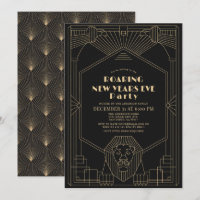 Art Deco 1920's Gatsby Lion New Years Eve Party